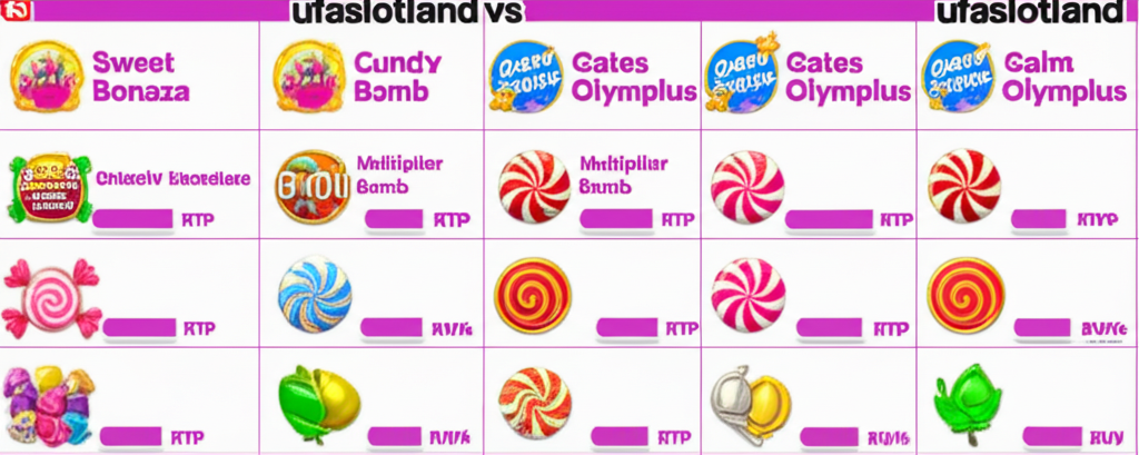 ตารางเปรียบเทียบฟีเจอร์หลักของเกมสล็อต Sweet Bonanza และ Gates of Olympus พร้อมข้อมูล RTP และฟีเจอร์ฟรีสปิน