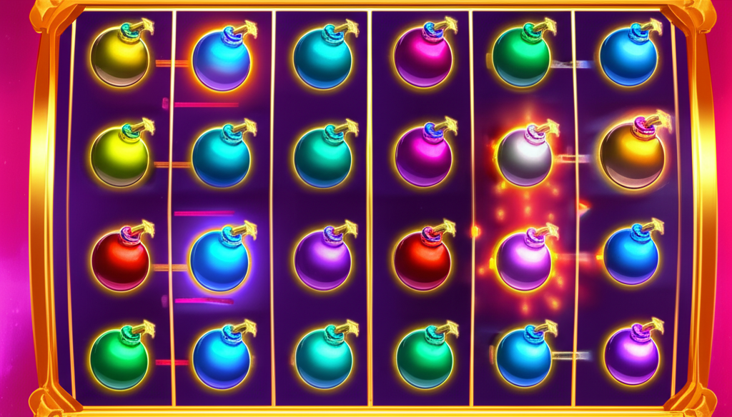 อินโฟกราฟิกแสดงกลไกการทำงานของฟีเจอร์ Multiplier Bomb ในเกมสล็อต