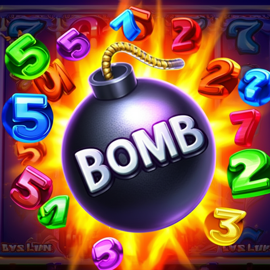 ภาพฟีเจอร์ Multiplier Bomb ระเบิดพร้อมตัวคูณสีสันสดใสในเกมสล็อตออนไลน์