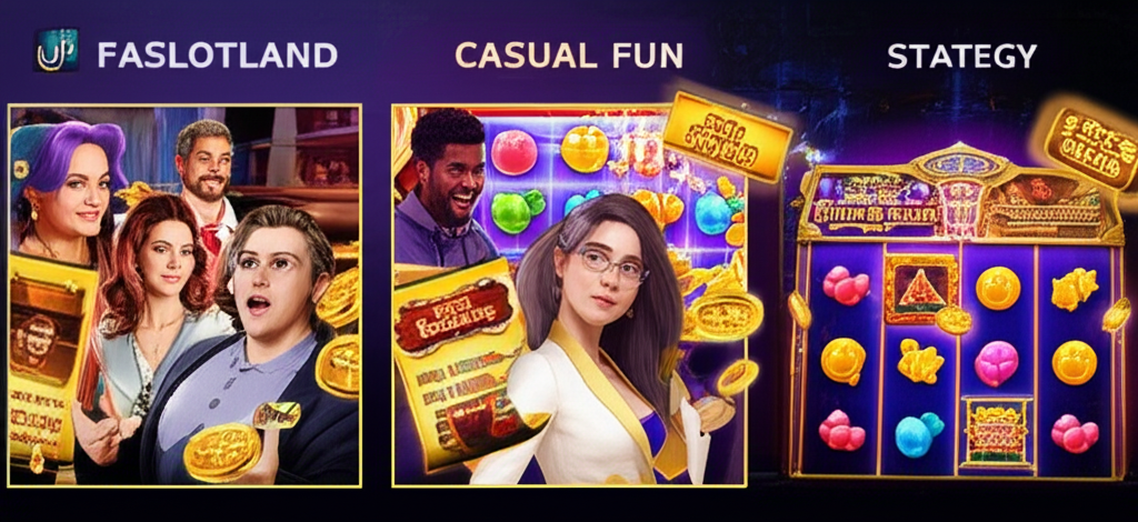 ภาพผู้เล่นหลายสไตล์เล่นเกมสล็อต Sweet Bonanza และ Gates of Olympus พร้อมคำแนะนำการเลือกเกมตามสไตล์การเล่น