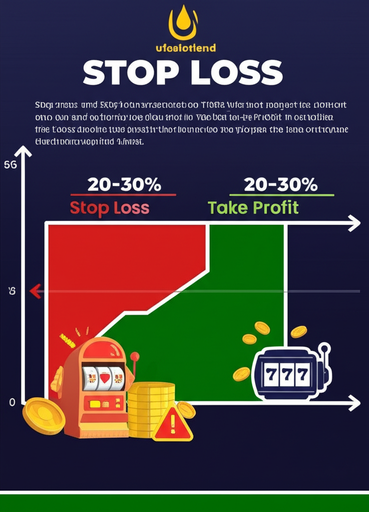อินโฟกราฟิกแสดงวิธีตั้ง Stop Loss และ Take Profit เพื่อควบคุมความเสี่ยงในการเล่นฟีเจอร์ Bonus Buy