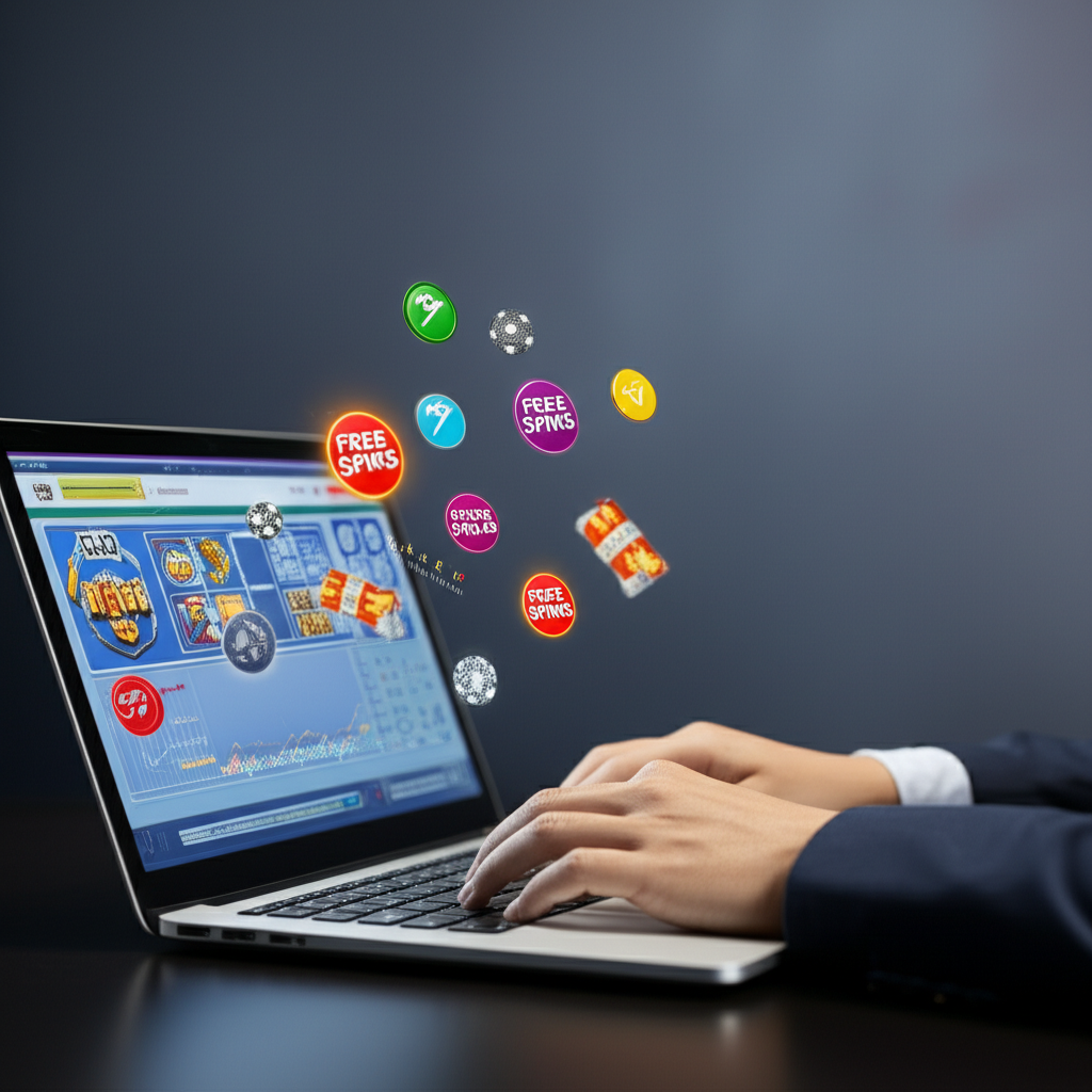 ภาพผู้เล่นเกมสล็อตออนไลน์มืออาชีพกำลังวิเคราะห์ Payline และ Volatility บนหน้าจอคอมพิวเตอร์ พร้อมสัญลักษณ์เกมสล็อตและโลโก้ ufaslotland