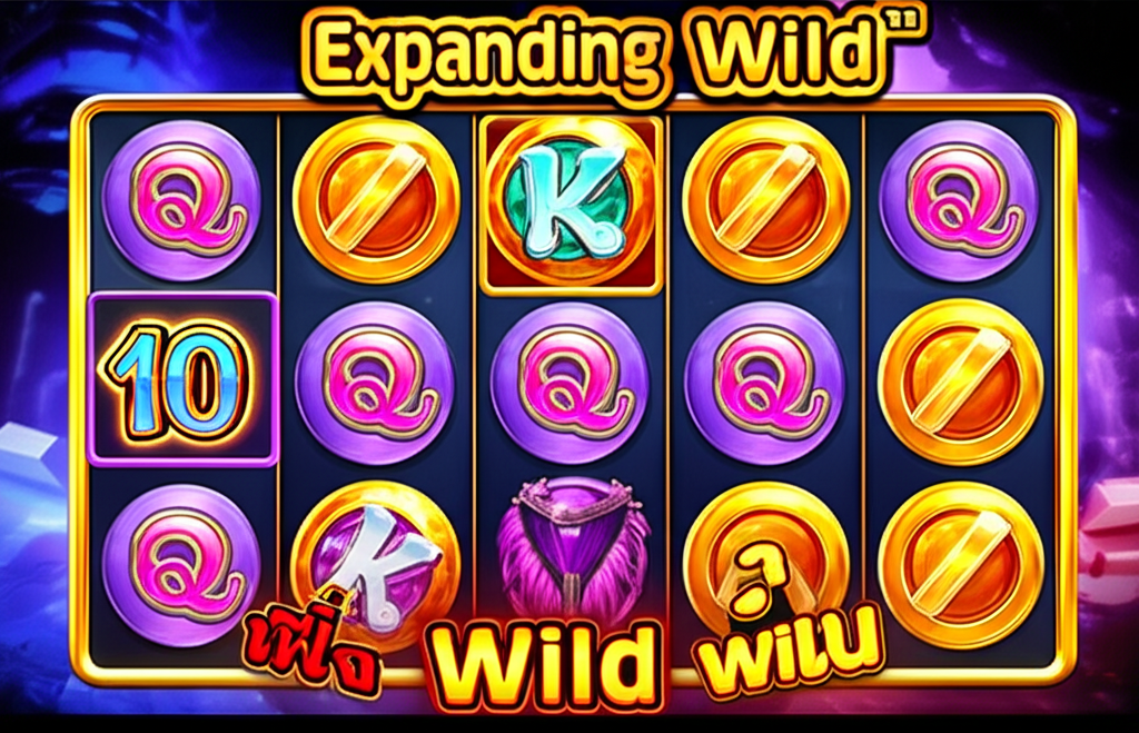 ภาพฟีเจอร์ Wild เพิ่มและ Expanding Wild ขยายสัญลักษณ์ในเกมสล็อตออนไลน์